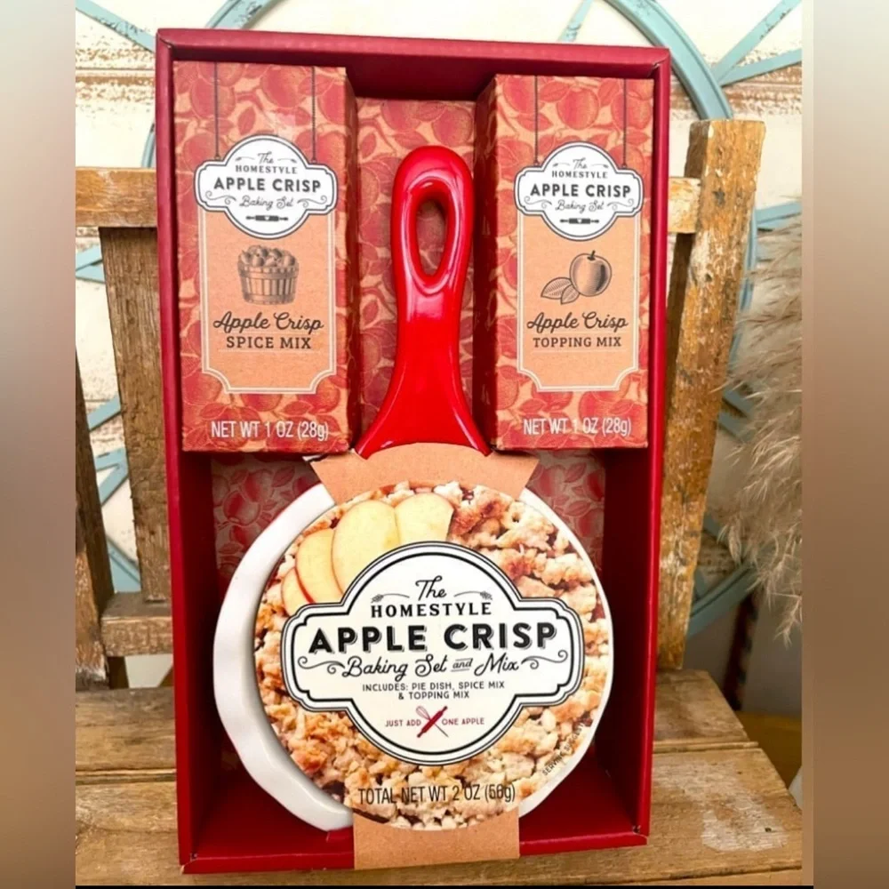 The HOMESTYLE APPLE CRISP  Baking Set & Mix NIB•